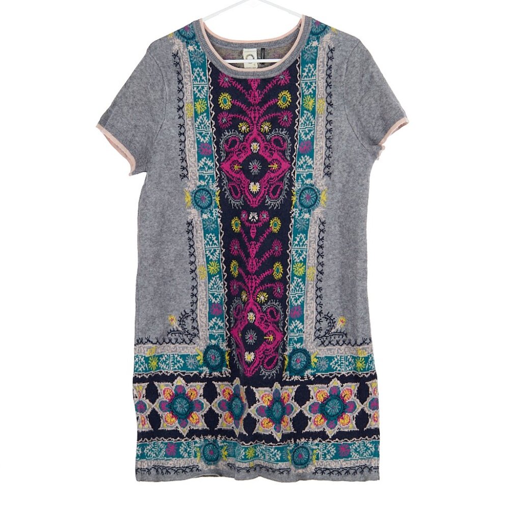 Anthropologie Akemi & Kin Kaleidoscope Sweater Knit Short Sleeve Dress Medium - Picture 2 of 6